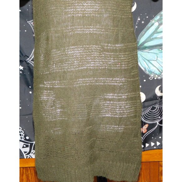 Click Green Slouch Neck Semi-Sheer Sweater Dress - Picture 4 of 5